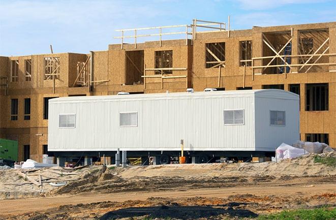 construction site with mobile office rentals in Maywood CA